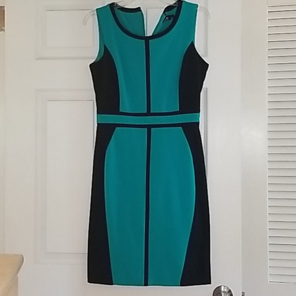 Turquoise and Black dress - Picture 1 of 3